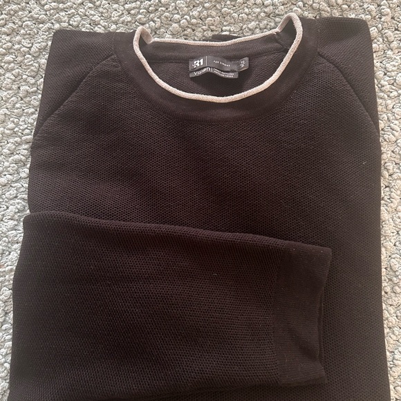 Simons Le 31 - Men's Black with Gray Trim Crewneck Sweater - Picture 4 of 9